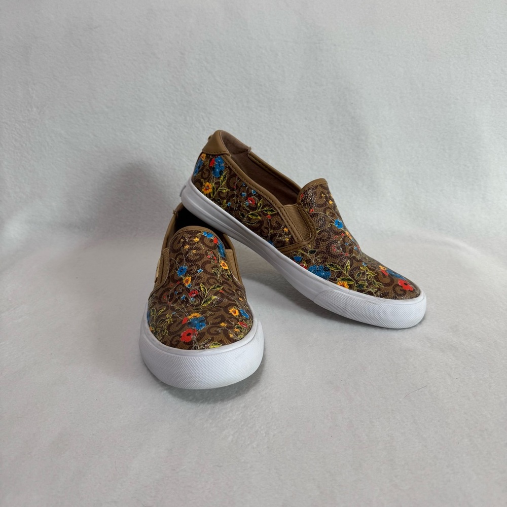 GBG Los Angeles G by Guess Bollie-R Brown Floral Slip-On Sneakers Women Size 6